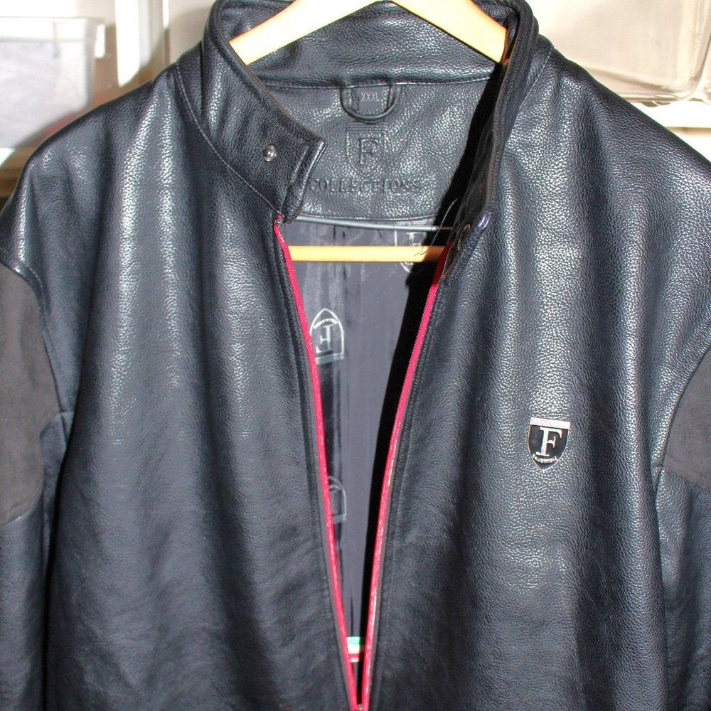 F Collection Vegan Leather Jacket Mens